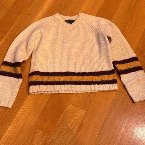 Abercrombie & Fitch Vintage 90s Wool Stripe Sweater Made in Hong Kong Size Small - Picture 2 of 9